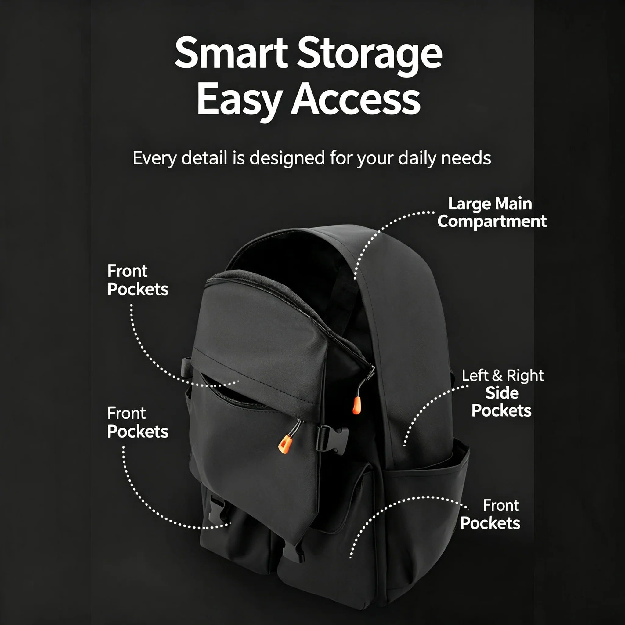 Large Capacity Men's Business Backpack, Waterproof Wear-resistant Fabric, Multi-layer Separate Storage Compartments,Breathable Pressure-reducing Shoulder Straps, Perfect for Daily Commuting and Short Business Trips, Multifunc