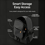 Large Capacity Men's Business Backpack, Waterproof Wear-resistant Fabric, Multi-layer Separate Storage Compartments,Breathable Pressure-reducing Shoulder Straps, Perfect for Daily Commuting and Short Business Trips, Multifunc