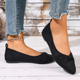 New Style Pointed Toe Shallow Mouth Breathable Bow Decoration Fashionable and Elegant Casual Flat Shoes for Women Zapatos Mujer