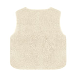 Women'S Teddy Fleece Vest Autumn Thin Vest Sleeveless Coat Plain Plush Vest Short Jacket Loose Fleece Vest Women Outwear
