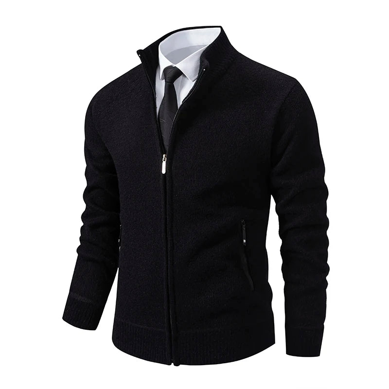 Men's Knitted Cardigan Jacket Vintage Winter Sweater Coat Casual Turndown Collar Fleece Jackets Fashion Mens Autumn Outwear