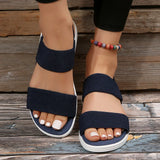 Women's Knit Elastic Cloth Wedge Sandals Slip On Lightweight Walking Sandals Women Plus Size Comfortable Summer Shoes Woman 2024