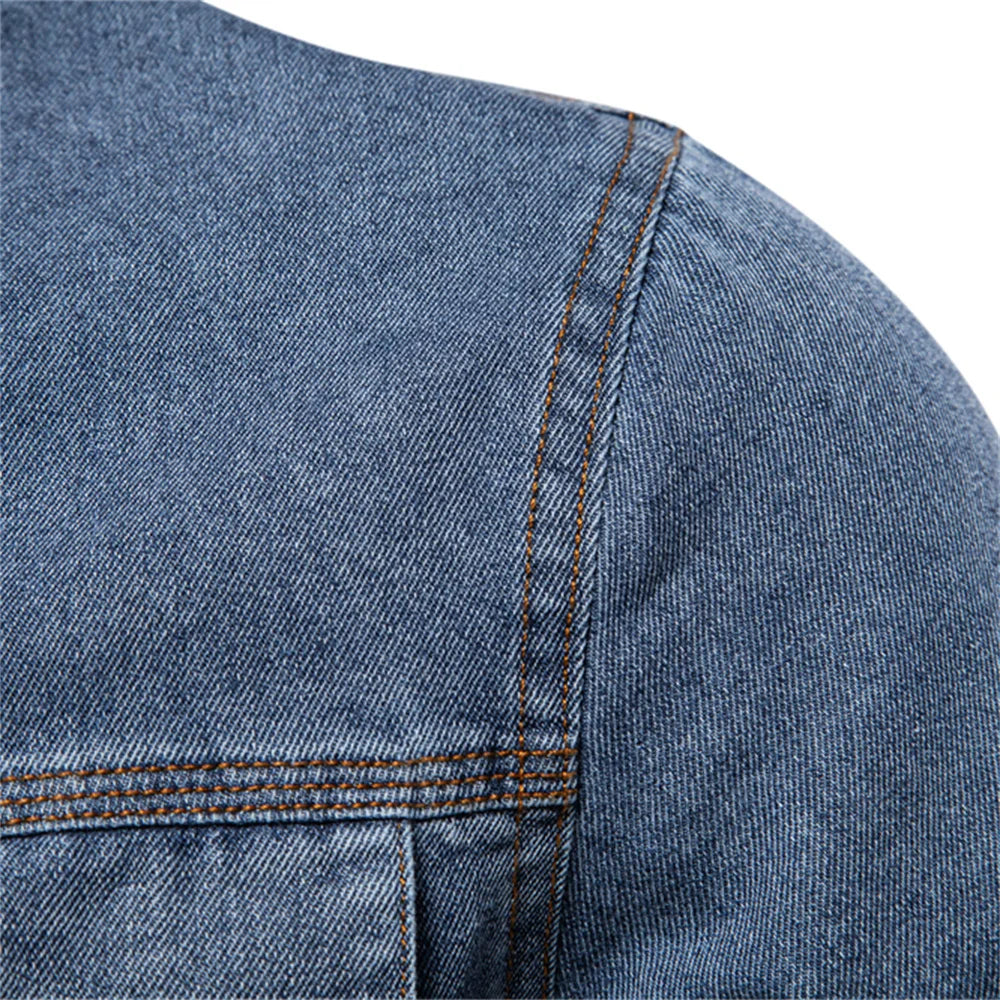AIOPESON Brand New Mens 100% Cotton Denim Shirts Double Pocket Casual Cowboy Mens Shirts Long Sleeve Autumn Jeans Shirts for Men