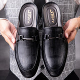 Genuine Leather Mules For Men Half Shoes Man Luxury Brand Designer Men's Luxury Casual Shoes Slip On Footwear Slippers Male