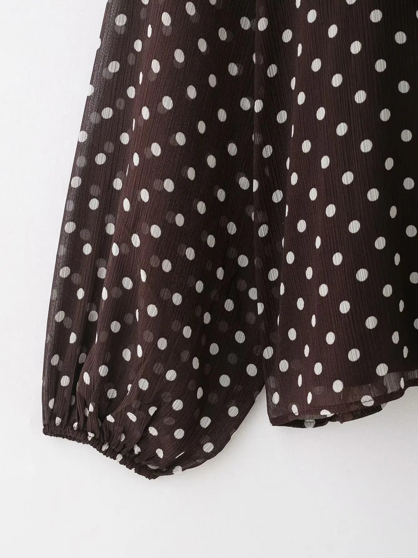 Women's Dots Printed Blouse Shirt Spring Autumn Fashion Long Sleeve Bow Lace-Up Blouse Shirt Lady Elegant High Street Blouses