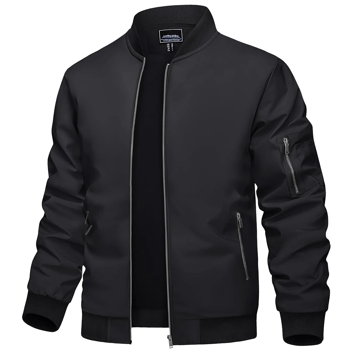 TACVASEN Men's Flight Jacket Summer Autumn Thin Lightweight Casual Windbreaker Multi-pockets Full Zip Up Varsity Baseball Jacket