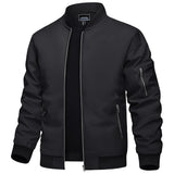 TACVASEN Men's Flight Jacket Summer Autumn Thin Lightweight Casual Windbreaker Multi-pockets Full Zip Up Varsity Baseball Jacket