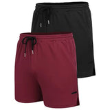 Men's 2 Pack Gym Workout Shorts Quick Dry Athletic Shorts 5 Inch Lightweight Sports Running Shorts with Pockets