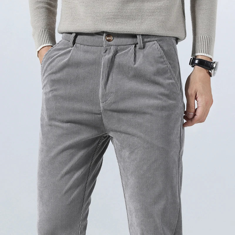 Spring Autumn Men's Corduroy Trousers New Men's Clothing Stretch Slim Fit Casual Pants Fashion Mens Business Work Pants