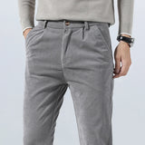 Spring Autumn Men's Corduroy Trousers New Men's Clothing Stretch Slim Fit Casual Pants Fashion Mens Business Work Pants