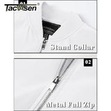 TACVASEN Men's Flight Jacket Summer Autumn Thin Lightweight Casual Windbreaker Multi-pockets Full Zip Up Varsity Baseball Jacket