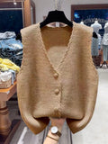 V-Ne Knitted Vest Outerwear Svel Autumn Faion Women's Jaet Casual Sle Commute Wind No Brand Chinese Made