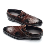 Rome Style Men's Sandals Genuine Cow Leather Summer Buckle Strap Hollow Out Casual Business Wedding Dress Shoes Men Open Shoes
