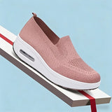 Women Slip On Air Cushion Walking Shoes Breathable Mesh Upper Platform Sneakers Non Slip Soft Sole Casual Loafers Ladies Lightweight Comfort Footwear for Daily Work Travel Outdoor Walking Nursing Shopping White Black Gray Pin