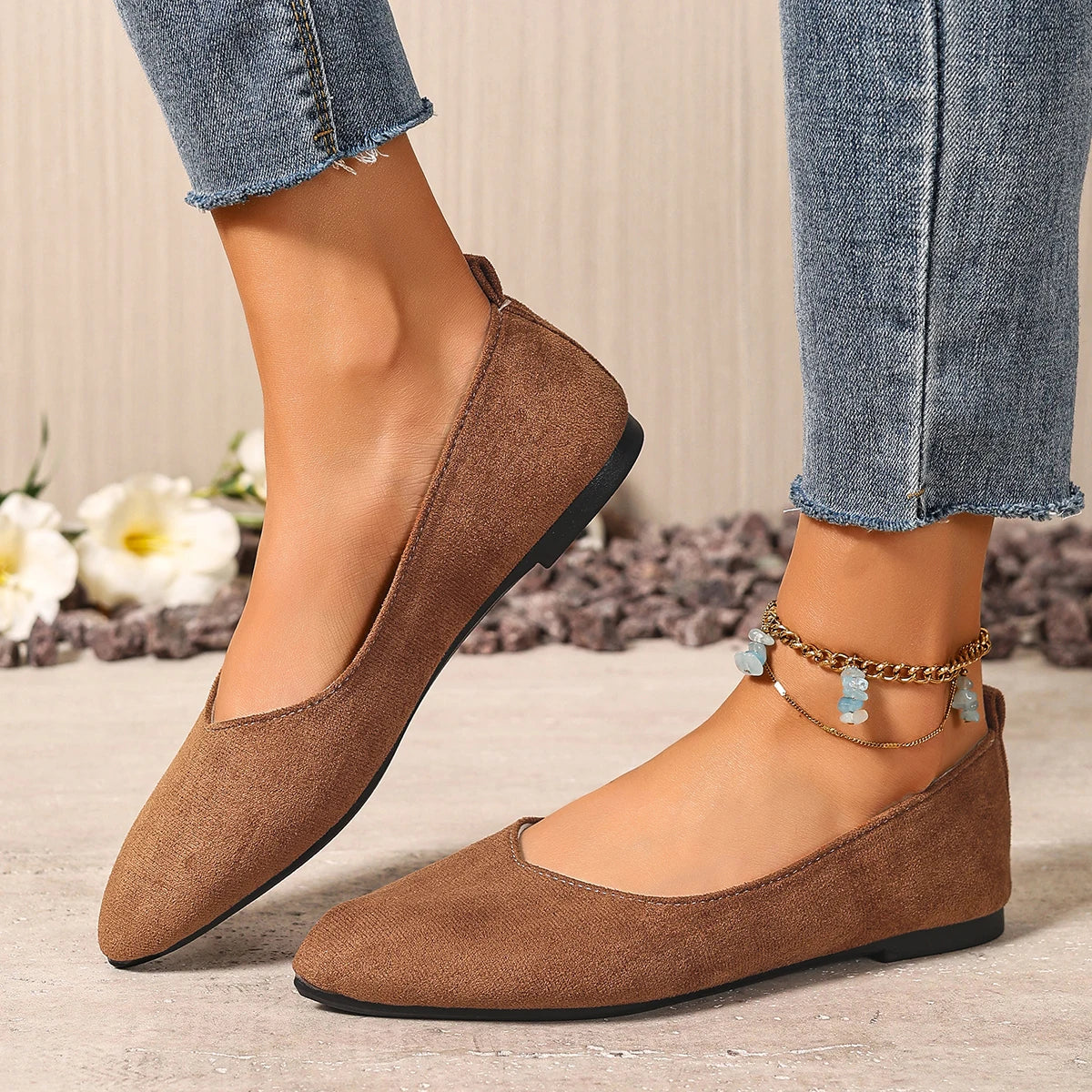 New Style Pointed Toe Shallow Mouth Breathable Bow Decoration Fashionable and Elegant Casual Flat Shoes for Women Zapatos Mujer