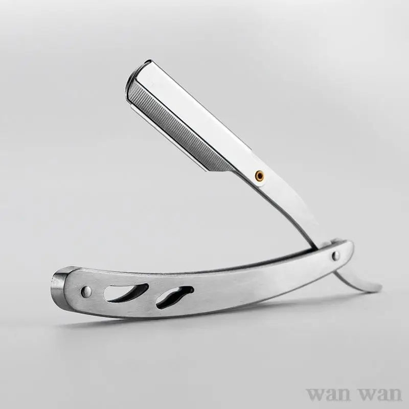 Stainless Steel Razor Holder Golden Men's Manual Folding Straight Edge Shaver Barber Shop Beard Trimmer With Shaving Blade Y1003