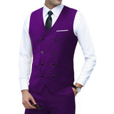 New Brand Dress Vests for Men Casual Slim Fit Mens Suit Vest Double Breasted Waistcoat Gilet Homme Formal Business Jacket