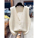 V-Ne Knitted Vest Outerwear Svel Autumn Faion Women's Jaet Casual Sle Commute Wind No Brand Chinese Made