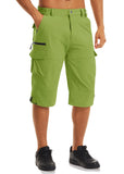 Men's Cargo Work Shorts Quick Dry 3/4 Length Capri Pants Multi-pockets Knee Length Trousers Summer Board Beach Shorts