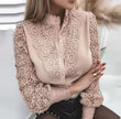 Women Shirt Blouse New Long Sleeve Stand Collar White Hollow Out Shirt Blouse Women Tops Blouses Shirts Blusas Para Mujer Q3566