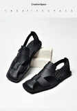 Retro Men's Summer Fashion Hollow Breathable Sandals Comfortable Anti-Slip Wear-Resistant Handmade Roman Style Slippers