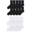 10-40Pairs Woman Men'S Classic Formal Mid-Calf Socks 100% Breathable Cotton Solid Black White Perfect For Business Casual Wear