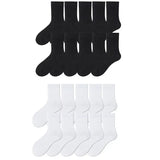 10-40Pairs Woman Men'S Classic Formal Mid-Calf Socks 100% Breathable Cotton Solid Black White Perfect For Business Casual Wear