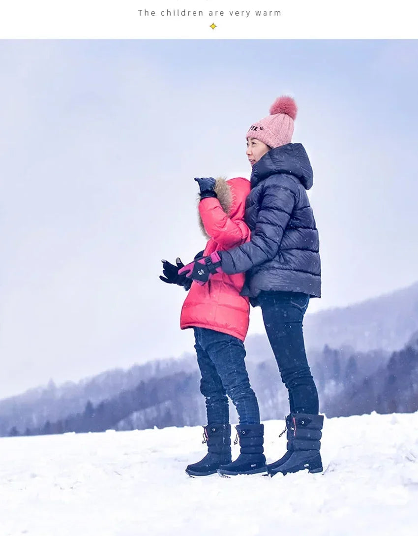 Platform Snow Boots Female Plus Size 42 White Women Boots Winter Shoes Warm Plush Mid-calf Boots Waterproof Rubber Non-slip