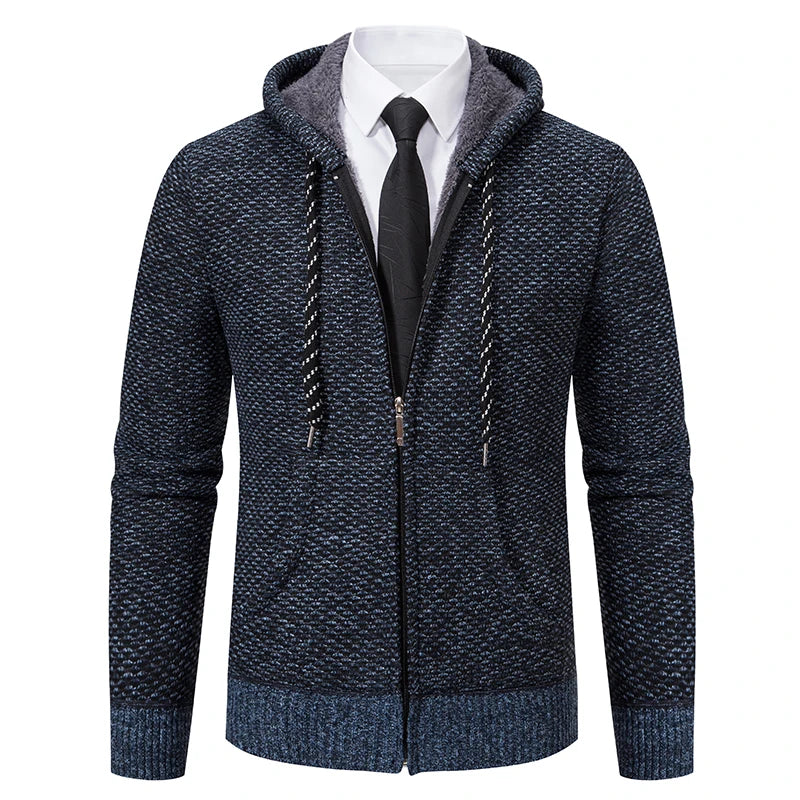 Men's Knitted Cardigan Jacket Vintage Winter Sweater Coat Casual Turndown Collar Fleece Jackets Fashion Mens Autumn Outwear