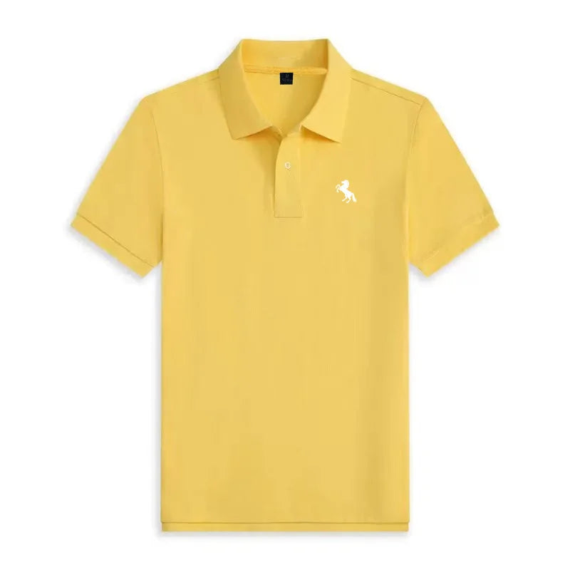 Men's 2026 boutique short sleeved polo shirt summer new fashion brand print versatile comfortable casual T-shirt breathable top