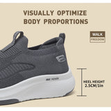 Desai Men's Wide Width Knit Slip-on Sneakers Max Cushion Walking Shoes Lightweight Breathable