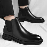 Autumn And Winter Fashionable Men's Leather Casual Ankle Boot Classic Business Formal Boots Comfortable And Anti-Slip Flat Boots