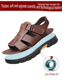 Men's New Beach Shoes Cowhide Slippers Outdoor  Non-slip Thick-soled Leather Sandals for Me