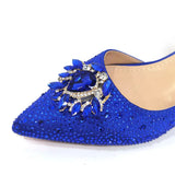 Venus Chan Royal Blue Sandals for Women 2024 Luxury Wedding Pumps Med Heels Rhinestone Design Party Shoes and Bags Set