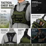 Tactical Outdoor Chest Bag Men's Vest Bag MOLLE Chest Pack for Cycling Bags Running Front Chest Bag Sports Vest Bag
