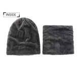 2pcs Sets Winter Warm Velvet Men Hat Scarf Gloves Set for Men and Women Girls Outdoor Riding Hat Beanies Neck Protection Scarf