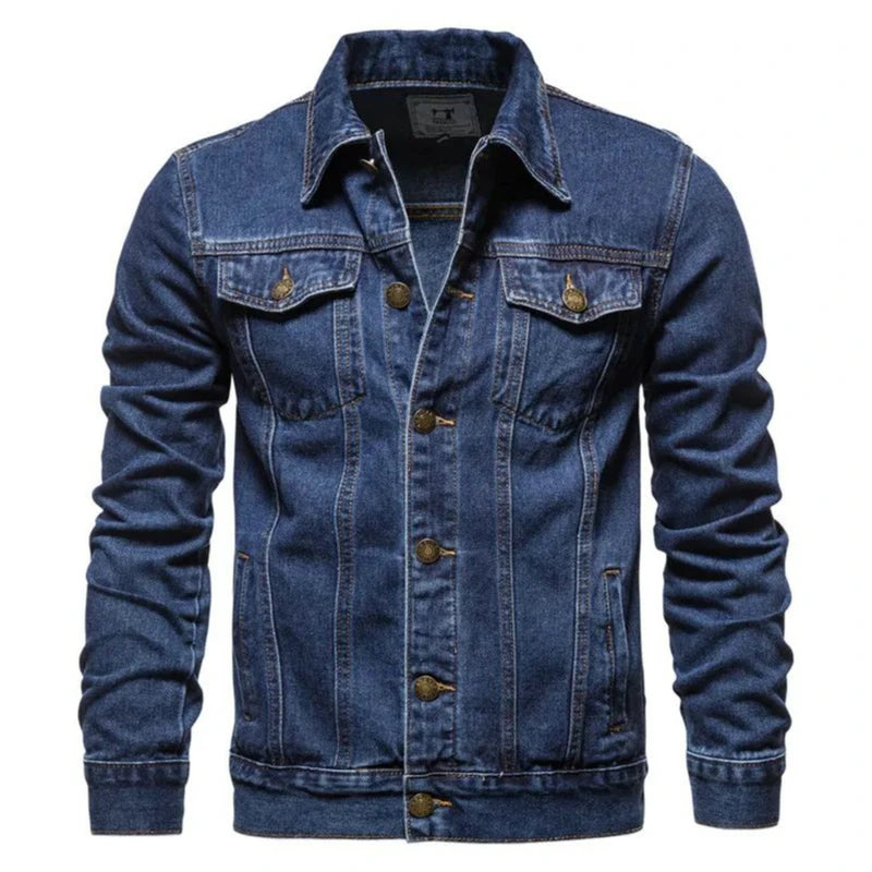 2026 New Autumn Men's Casual Workwear Jeans Jacket Loose Casual Versatile Youthful Male Solid Color Tops Dnim Mens Outwear