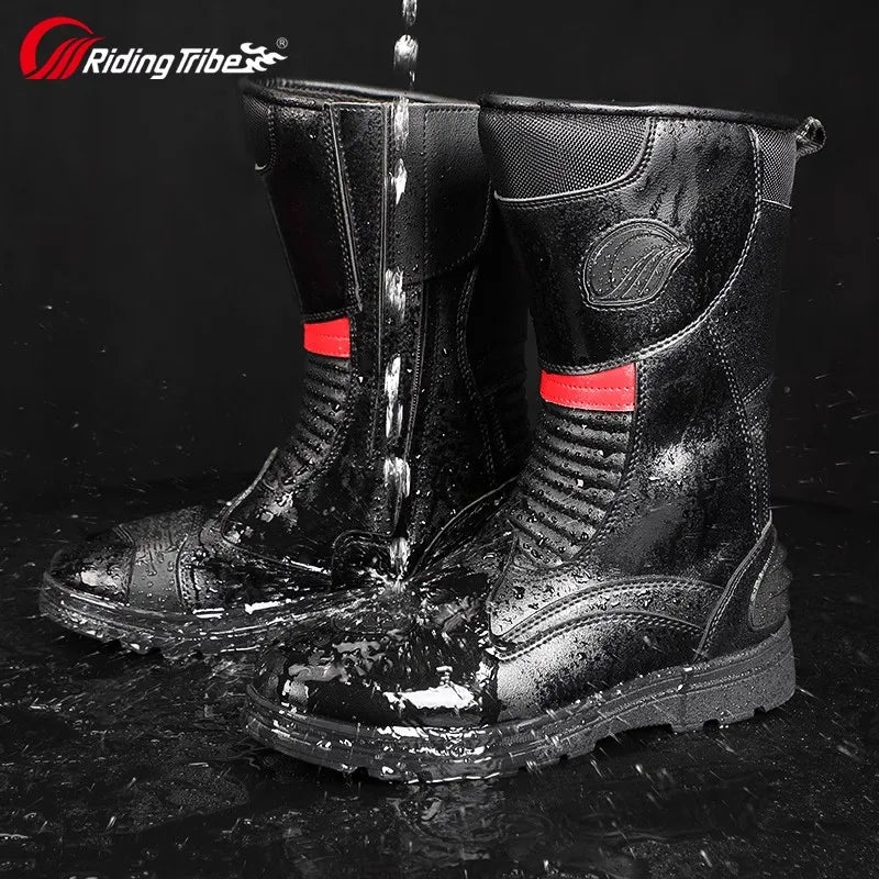Waterproof Off-Road Motorcycle Boots Anti-Fall Botas Moto Hombre Riding Shoes Protection Comfortable Footwear for Men
