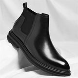 Autumn And Winter Fashionable Men's Leather Casual Ankle Boot Classic Business Formal Boots Comfortable And Anti-Slip Flat Boots