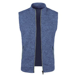 Autumn winter men's knit velvety fashion zipper top vest