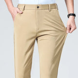 Spring Summer Thin Trousers Men Formal Dress Suit Pants Work Pants Quality Business Casual Pants Black Wine Red Long Pants