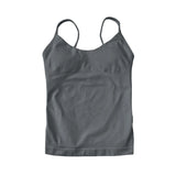 NCLAGEN Women's Pilates Tank Top Gym Clothes Yoga vest with built in bra Thin Strap Seamless Fitness Sportswear Workout Tops