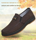 Men Canvas Slip On Shoes Breathable Non Slip Casual Walking Elderly Father Cloth Footwear