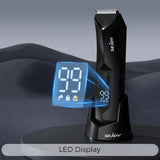 Electric Body Hair Trimmer,Groin Trimmer Ceramic Blade, Waterproof Wet/Dry Groomer, USB Recharge Dock, Men’s Wireless Ball Shaver,LED Display
