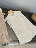 Summer Female Hollow Out O Neck Vest New Women Single Breasted Leisure Vests Fashion Thin Sleeveless Jacket Solid Color Tank Top