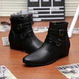 Hot Sale Luxury Chelsea Boots Men Pointed -toe Mens White Boots Black British Style High-heel Men Dress Boots Design Ankle Boot