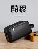 Male Long Money Wallets Mobile Phone Pouch Men Messenger Bag Anti-Theft Men's Fingerprint Lock Bags for Men Leather Hand Bag