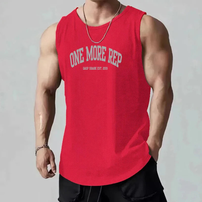 ONE MORE REP Men's Muscle Vests Summer Mesh Breathable Gym Clothing Fitness Sleeveless T Shirt Quick Dry Sports Tank Tops