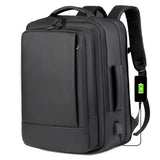 Expandable Men's Business Backpack with Multi-functional Layered Storage, Water-proof & Scratch-resistant Fabric, Separate Laptop Compartment, Convenient USB Charging Design, Perfect for Office Work, Short-distance Business T