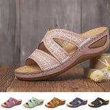 Summer 2025 women's sandals with exposed toes, retro anti slip leather casual women's fashionable versatile sandals